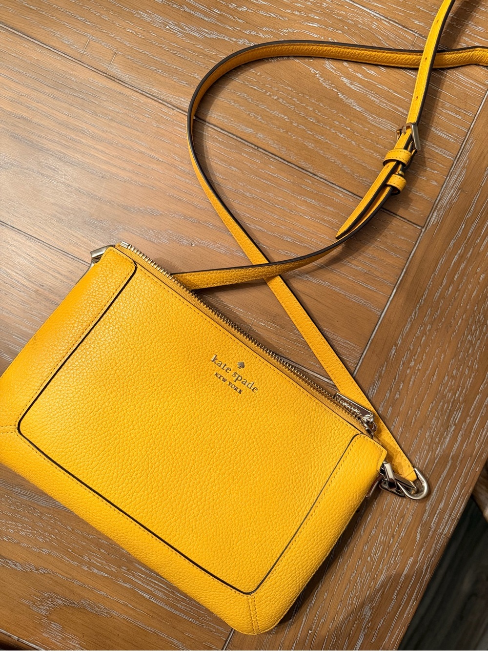 kate spade yellow pebble leather crossbody